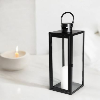 Lanterna decorativa 63 cm preta