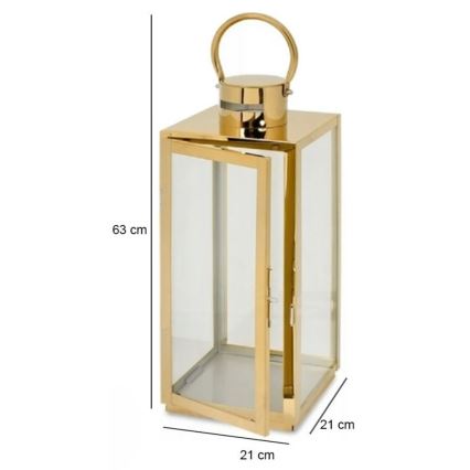 Lanterna decorativa dourada 63 cm