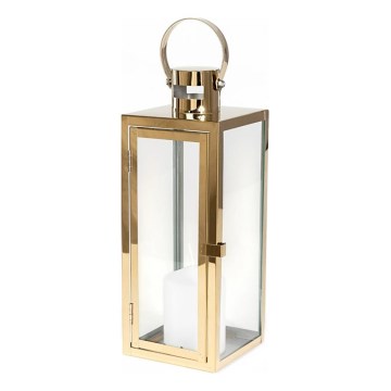 Lanterna decorativa dourada de 49 cm