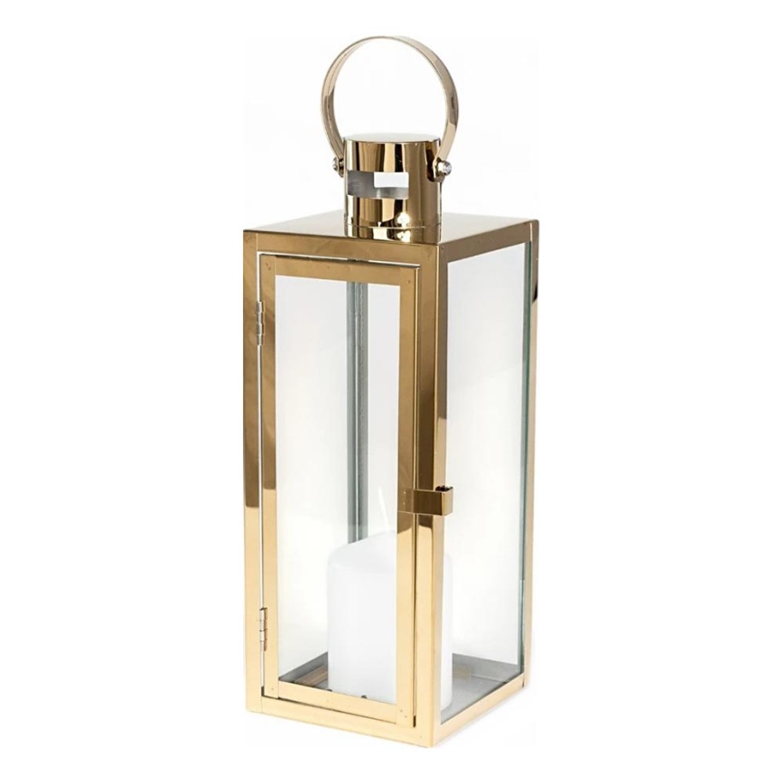 Lanterna decorativa dourada de 49 cm