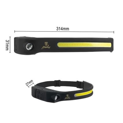 Lanterna frontal recarregável LED regulável com sensor LED/8W/5V IP44 570 lm 2000 mAh