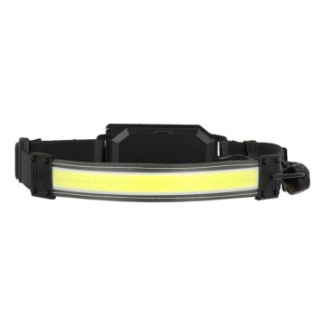Lanterna frontal recarregável 2x LED/5V 180 lm 900 mAh preta
