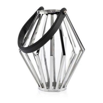 Lanterna GEOM 31 cm cromado brilhante/preto