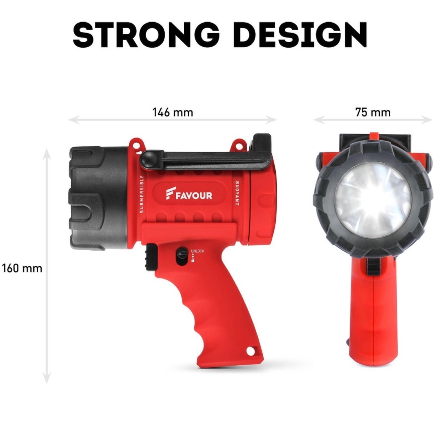 Lanterna industrial LED com regulação LED/5W/3xC IP67