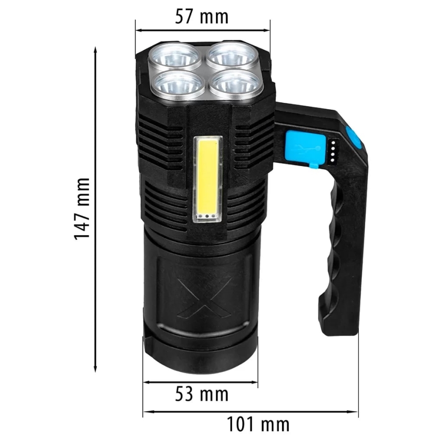 Lanterna LED com regulação LED/5V IPX4 250 brilhante 1200 mAh