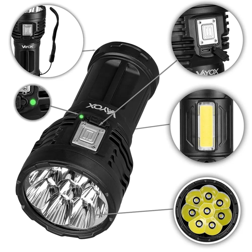 Lanterna LED com regulação LED/5V IPX4 600 brilhante 1200 mAh