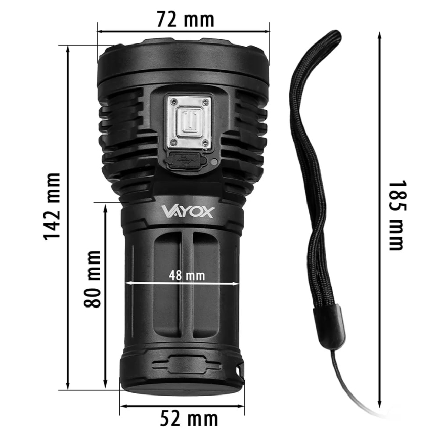 Lanterna LED com regulação LED/5V IPX4 600 brilhante 1200 mAh