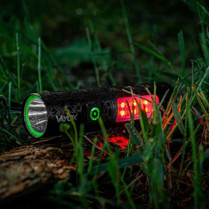 Lanterna LED com regulação e luz vermelha LED/5W/5V IPX4 250 brilhante 2000 mAh