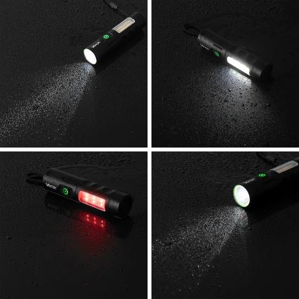 Lanterna LED com regulação e luz vermelha LED/5W/5V IPX4 250 brilhante 2000 mAh