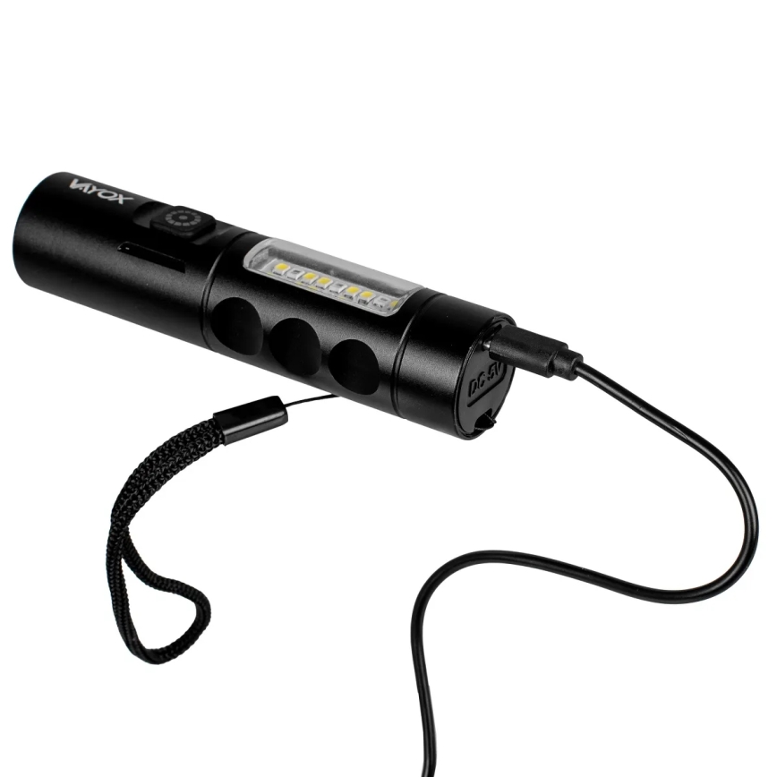 Lanterna LED com regulação e luz vermelha LED/5W/5V IPX4 250 brilhante 2000 mAh