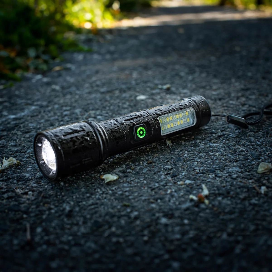 Lanterna LED com regulação e luz vermelha LED/5W/5V IPX4 260 brilhante 2000 mAh