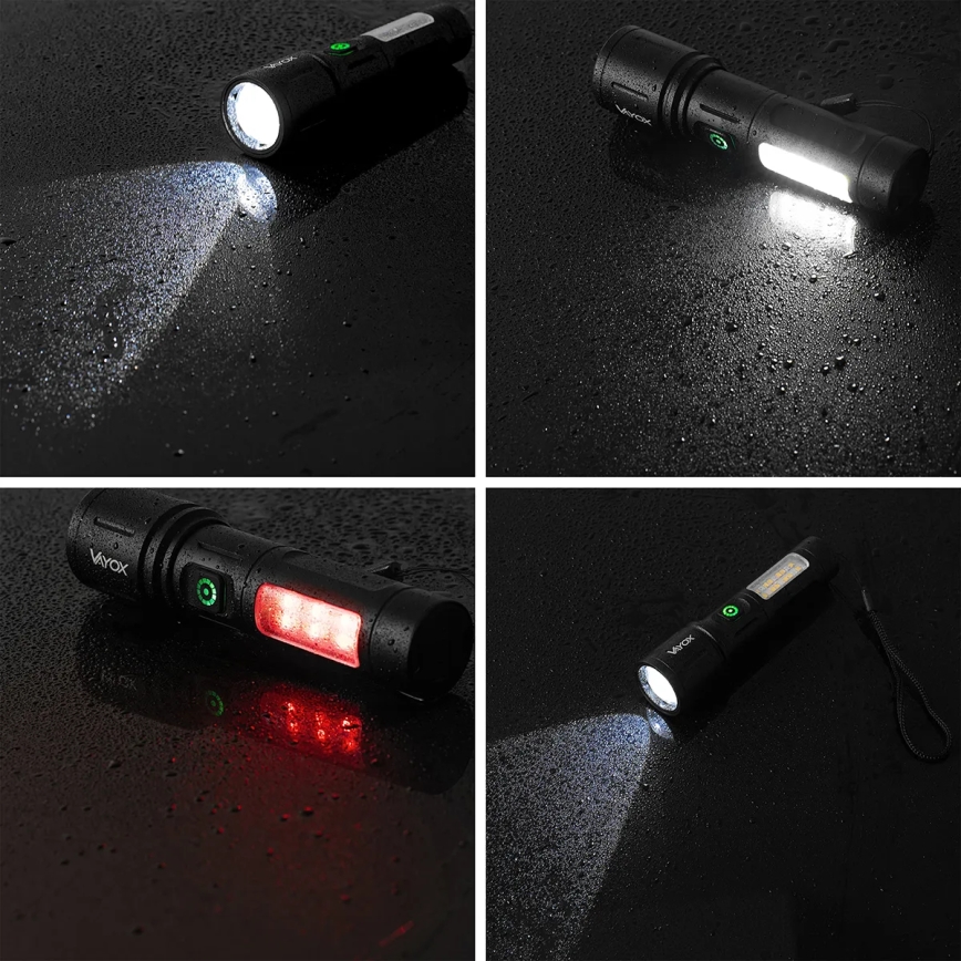 Lanterna LED com regulação e luz vermelha LED/5W/5V IPX4 260 brilhante 2000 mAh