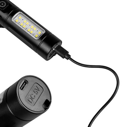 Lanterna LED com regulação e luz vermelha LED/5W/5V IPX4 260 brilhante 2000 mAh