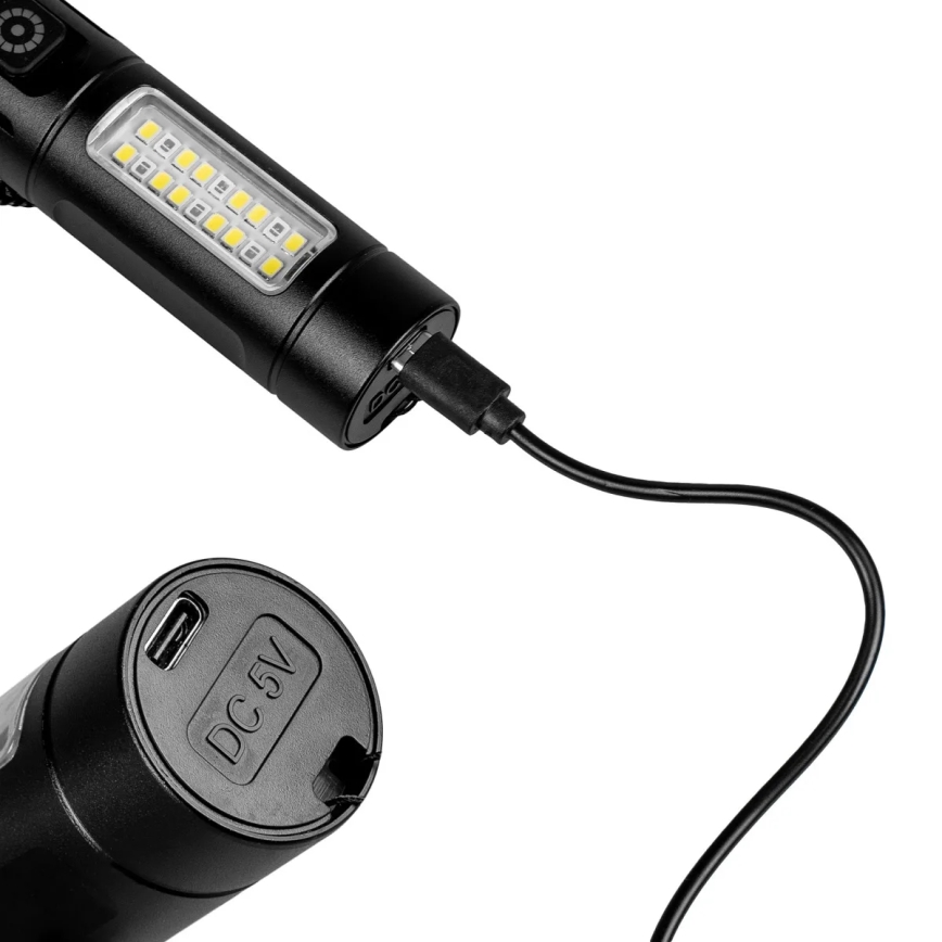 Lanterna LED com regulação e luz vermelha LED/5W/5V IPX4 260 brilhante 2000 mAh