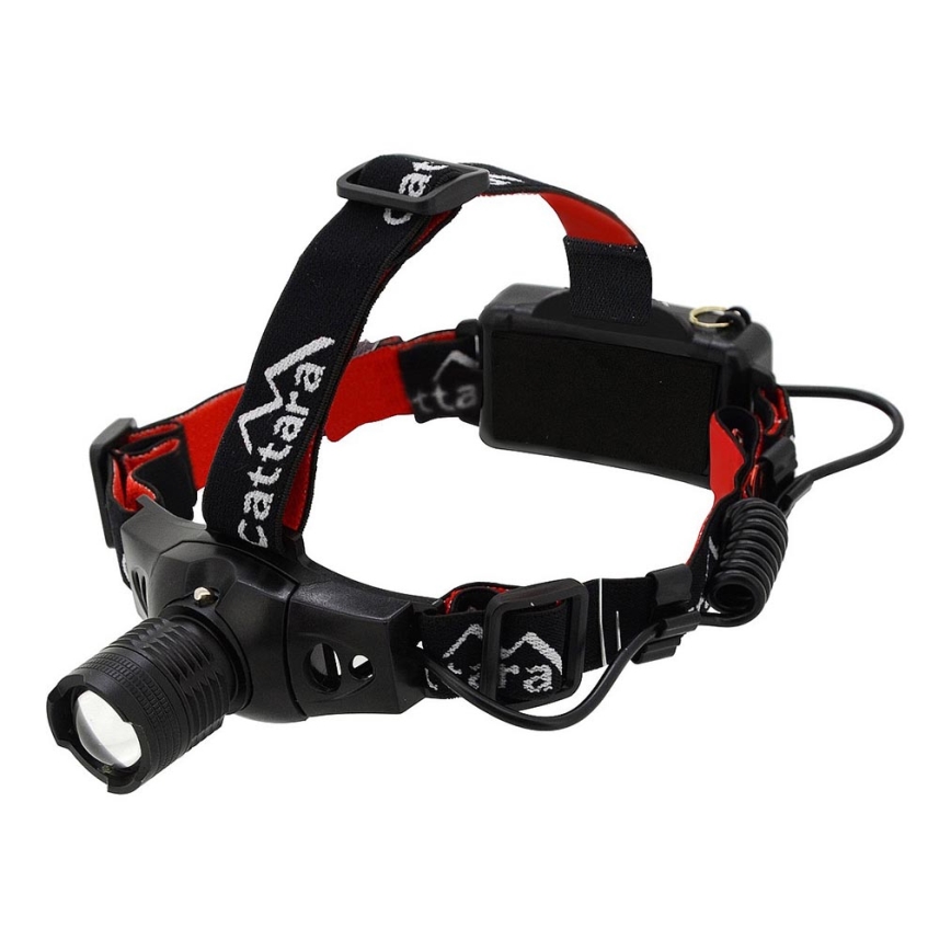 Lanterna LED LED/3W/3xAAA IP44 preta/vermelha