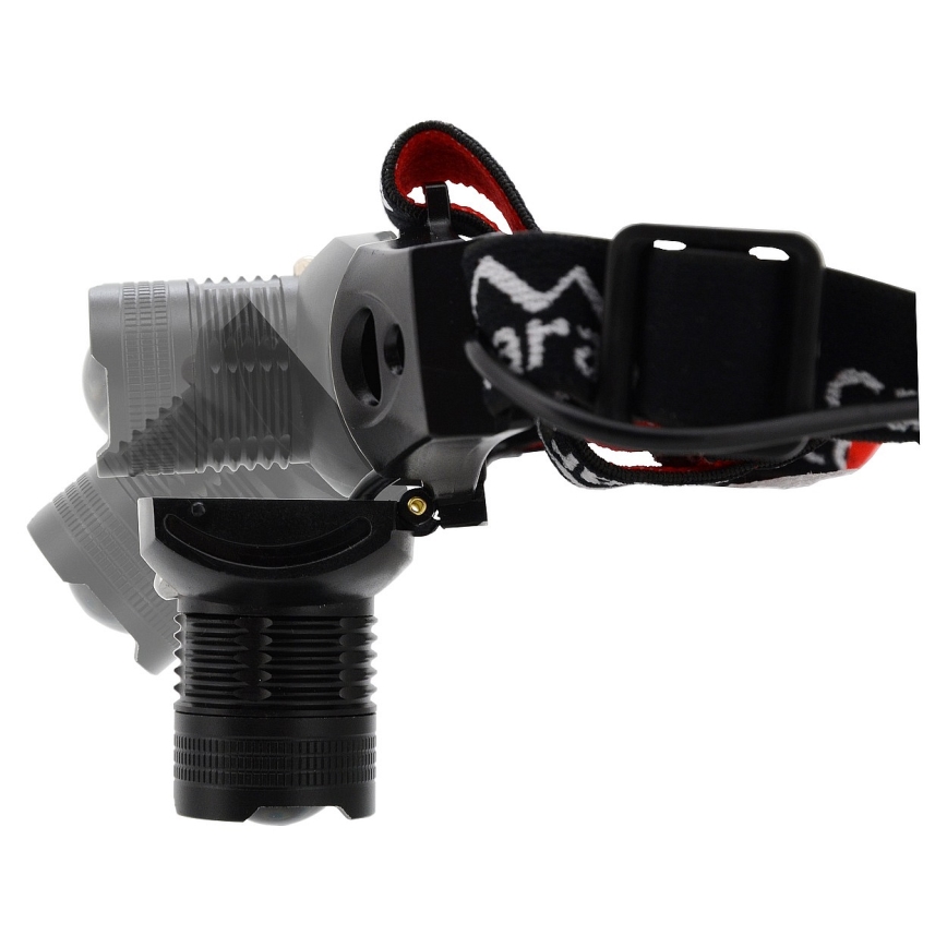 Lanterna LED LED/3W/3xAAA IP44 preta/vermelha