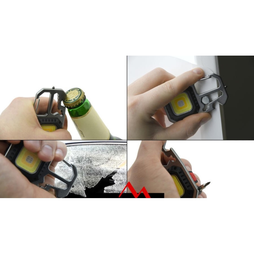 Lanterna LED multifunções com suporte LED/USB-C 400 mAh