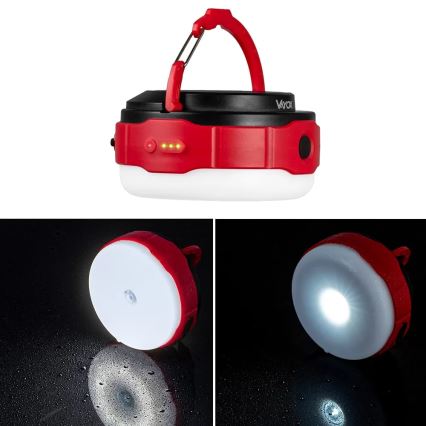 Lanterna LED solar com regulação e função power bank LED/3W/5V 3000/4000/6500K IPX6 500 brilhante 2000 mAh