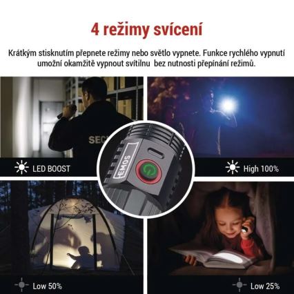 Lanterna metálica recarregável LED/5V 3000 brilhante 5000 mAh IP43