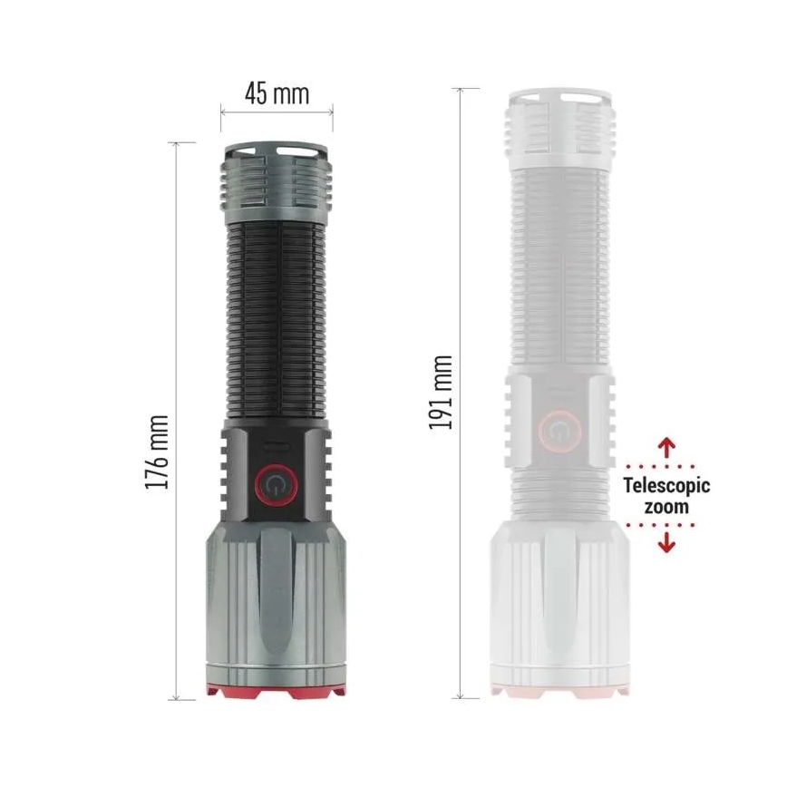 Lanterna metálica recarregável LED/5V 3000 brilhante 5000 mAh IP43
