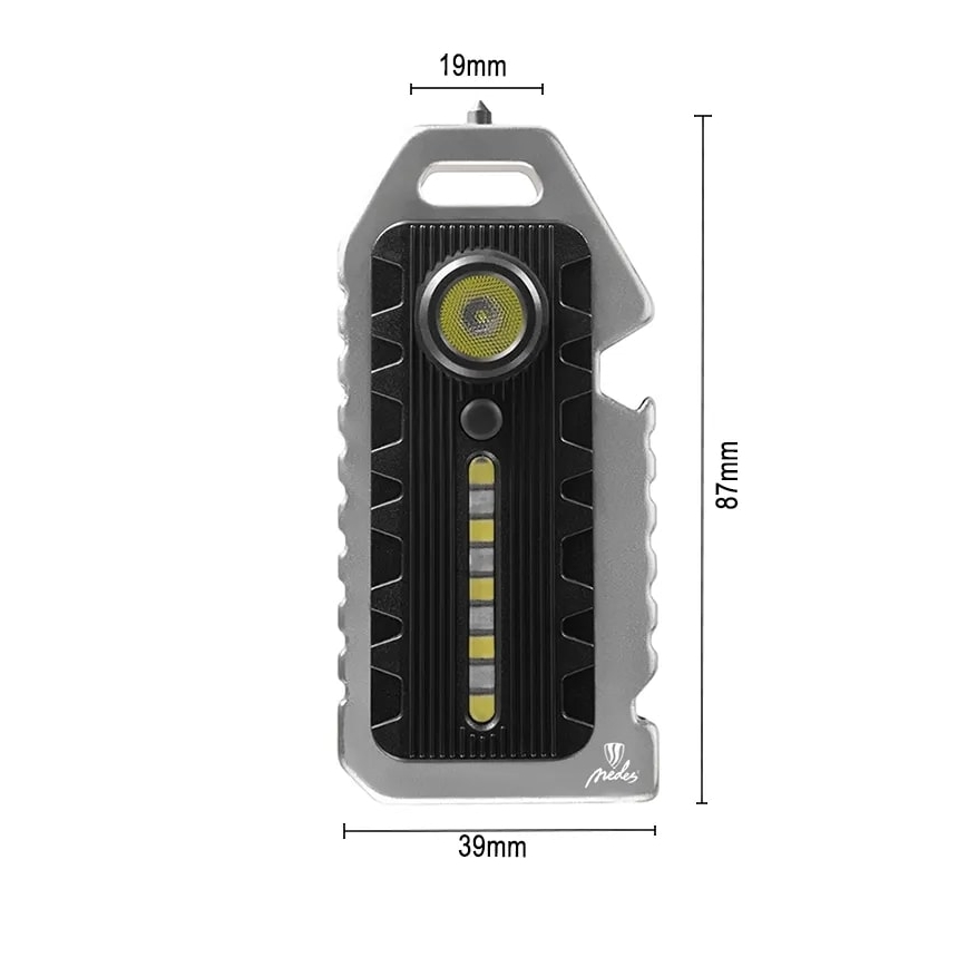 Lanterna multifunções recarregável e regulável LED/1W/5V IP44 400 mAh 50 lm
