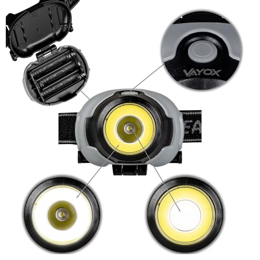 Lanterna para cabeça LED 2xLED/3xAAA IP44 170 lm