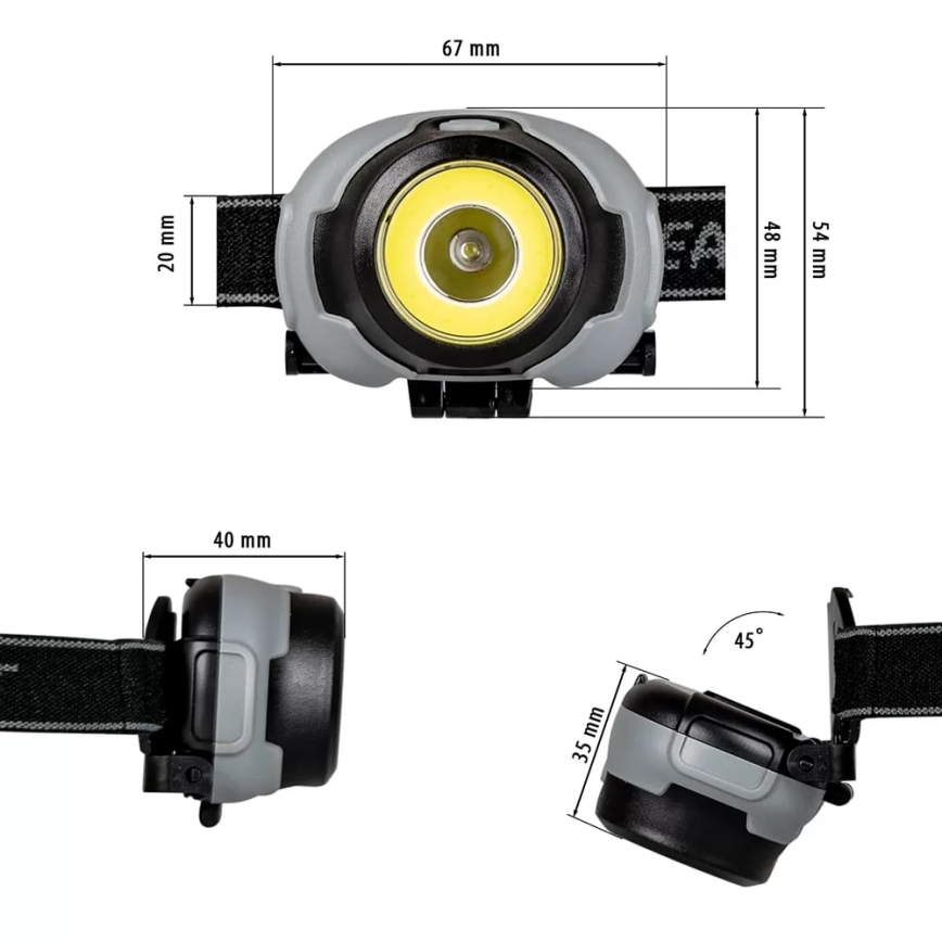 Lanterna para cabeça LED 2xLED/3xAAA IP44 170 lm