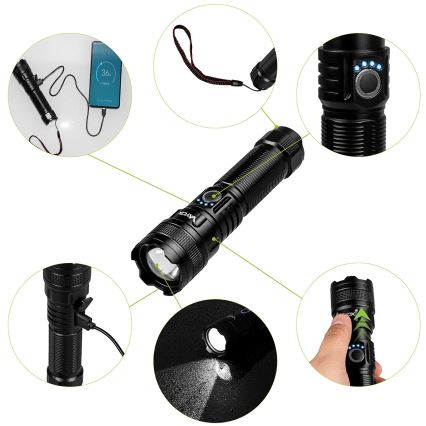 Lanterna LED regulável e com power bank LED/10W/5V IPX4 600 brilhante 2000 mAh