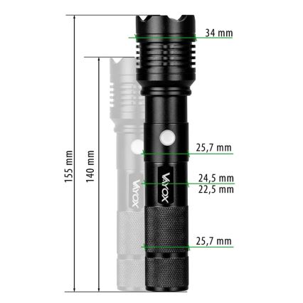 Lanterna recarregável LED LED/10W/5V IPX4 800 brilhante 1200 mAh