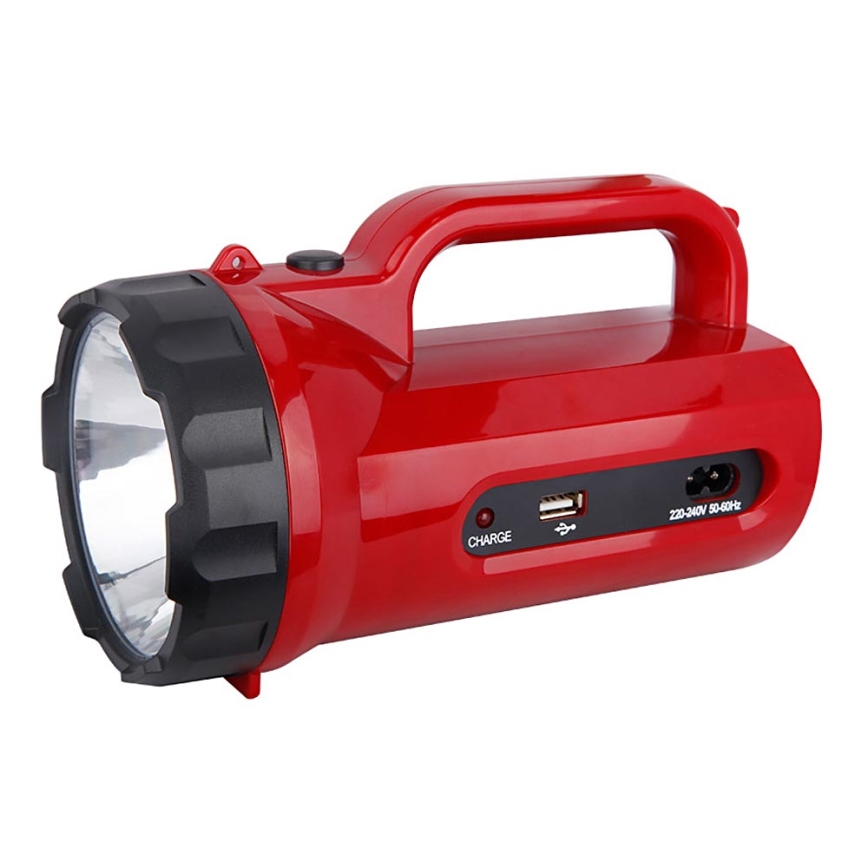 Lanterna recarregável LED LED/5W/4V/230V vermelho