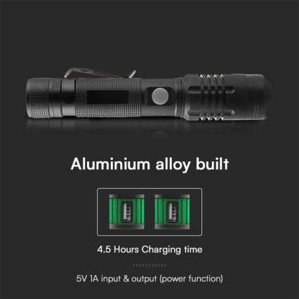 Lanterna recarregável LED USB LED/10W/5V IP54 1000 lm