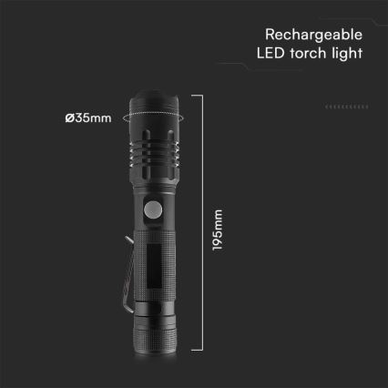Lanterna recarregável LED USB LED/10W/5V IP54 1000 lm
