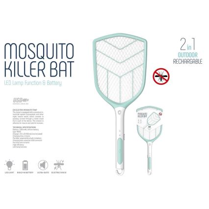 Armadilha elétrica para insetos LED 1200 mAh/4,2V