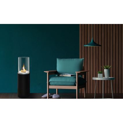 Lareira a bioetanol ROMA 26,5x80,5 cm 2 kW preta + capa protetora