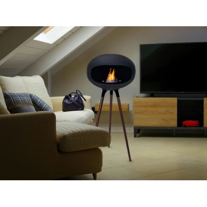 Lareira a bioetanol TOKIO 45x100 cm 2kW preta