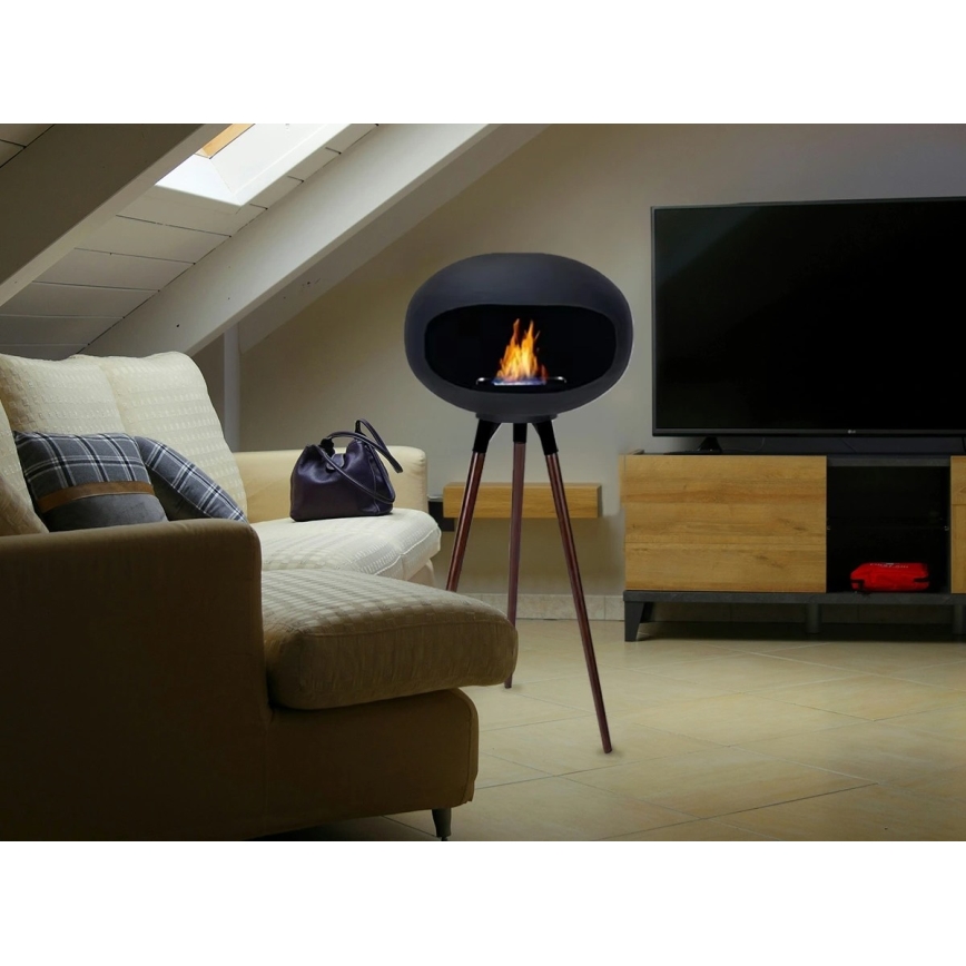 Lareira a bioetanol TOKIO 45x100 cm 2kW preta