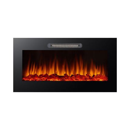 Lareira elétrica de parede LED com aquecimento LED/2000W/230V 48x91 cm + controlo remoto