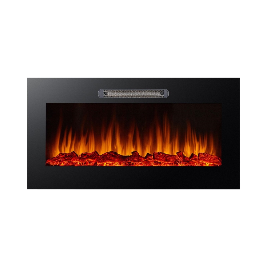 Lareira elétrica de parede LED com aquecimento LED/2000W/230V 48x91 cm + controlo remoto