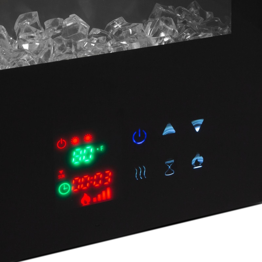 Lareira elétrica de parede LED com aquecimento LED/2000W/230V 48x91 cm + controlo remoto