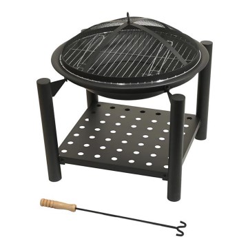 Lareira portátil a lenha com grelha de 48 cm