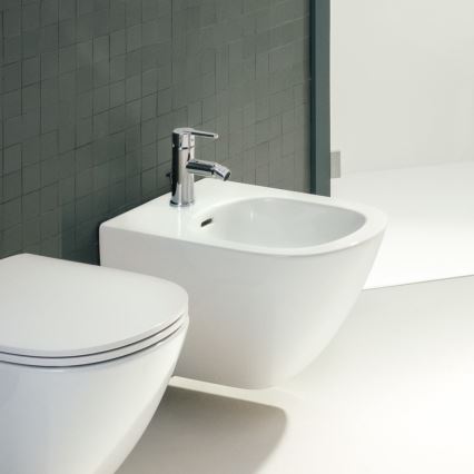 LAUFEN H3410810041141 - Torneira de bidé + resíduos com descarga LUA cromado brilhante