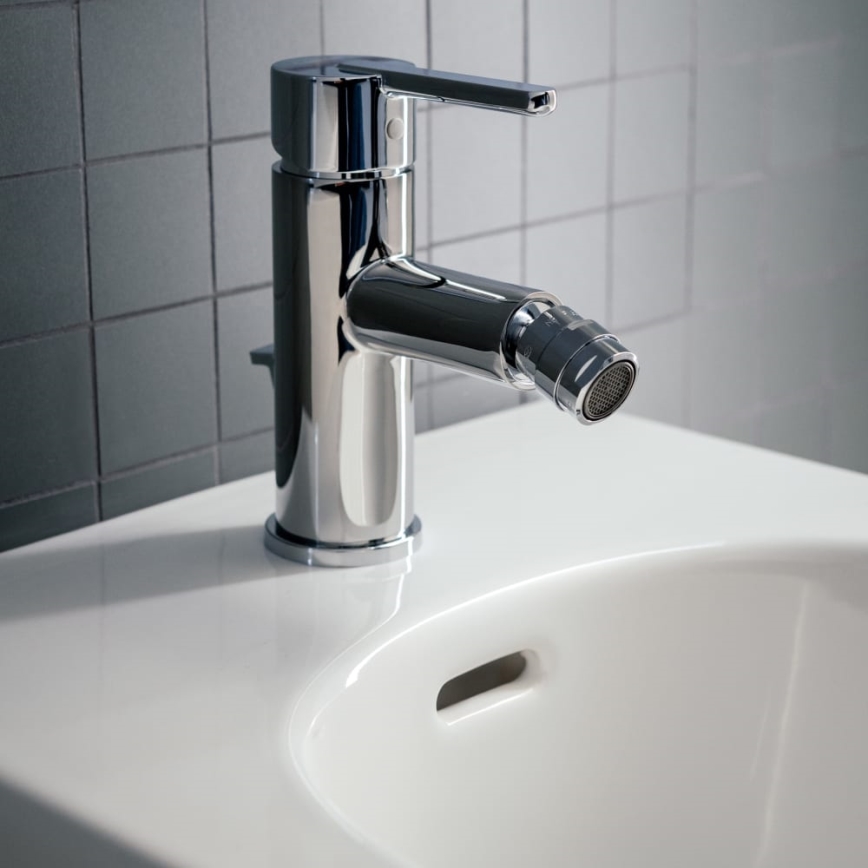 LAUFEN H3410810041141 - Torneira de bidé + resíduos com descarga LUA cromado brilhante