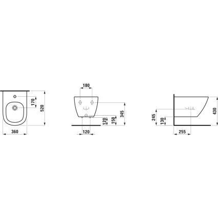 LAUFEN H8300810003021 - Bidé de parede LUA cerâmica/branco