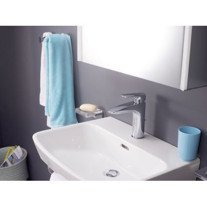 LAUFEN HF500701100000 - Torneira do lavatório + resíduos com descarga LAURIN 16,2 cm cromado brilhante