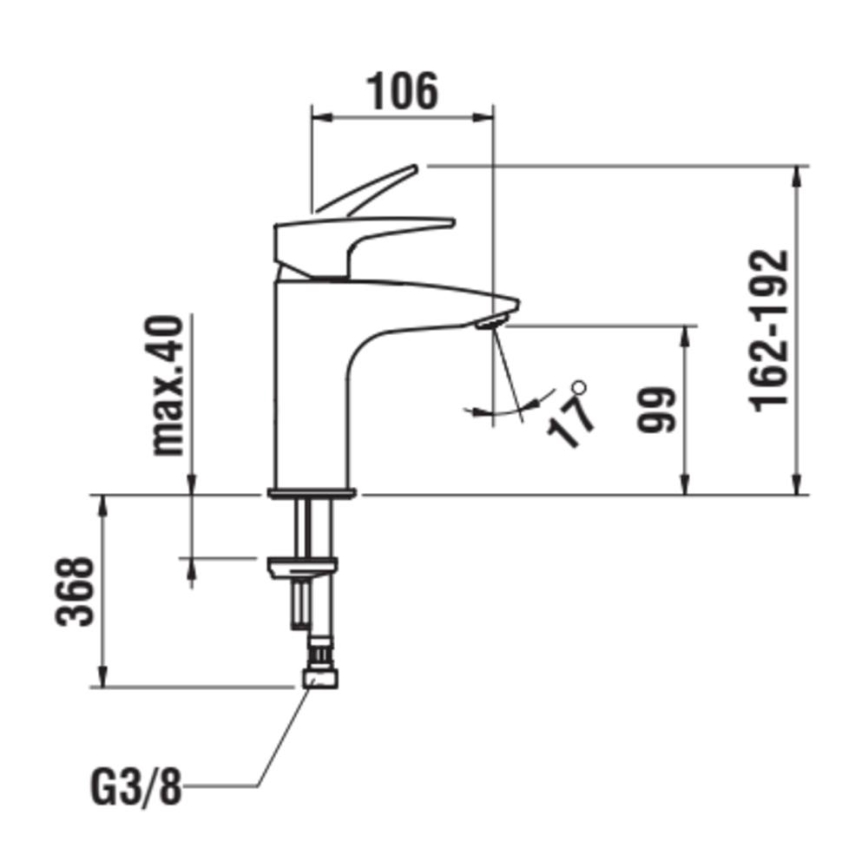 LAUFEN HF500702100000 - Torneira do lavatório LAURIN 16,2 cm cromado brilhante