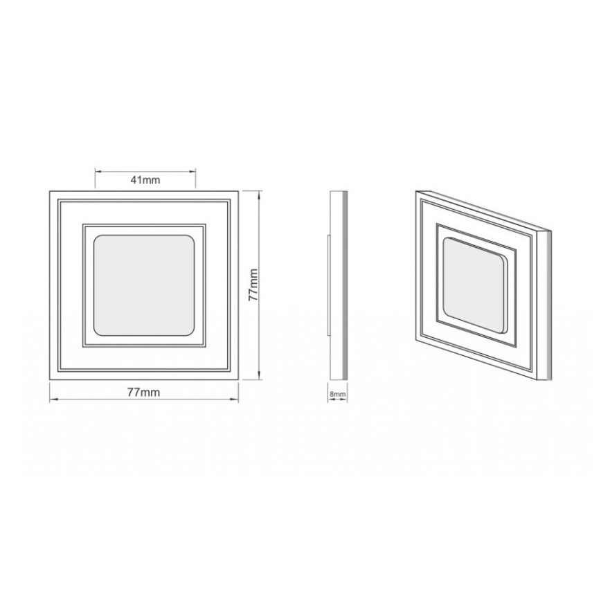 LDST KE-01-B-BC8 - Luz de escadas LED KELLY 8xLED/1,2W/230V branco 3500K