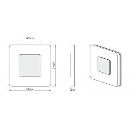 LDST SW-01-CB-BC8 - Iluminação de escadas SWIFT 8xLED/1,2W/230V