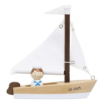 Le Toy Van - Barco à vela de madeira com capitão faia
