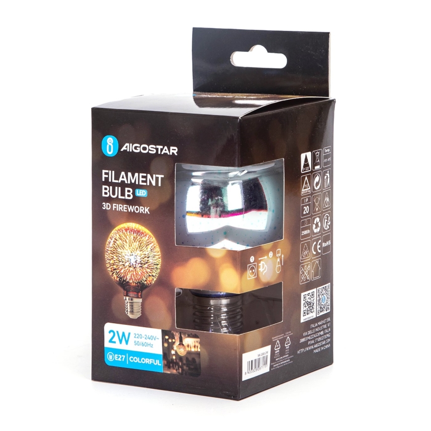 LED 3D Lâmpada decorativa E27/2W/230V - Aigostar