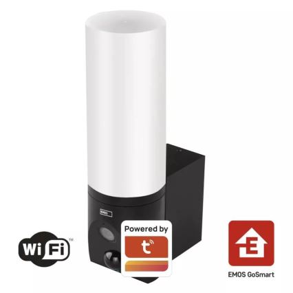 LED Câmara exterior inteligente com uma iluminação GoSmart LED/12W/230V 3200K IP65 Wi-Fi Tuya preto